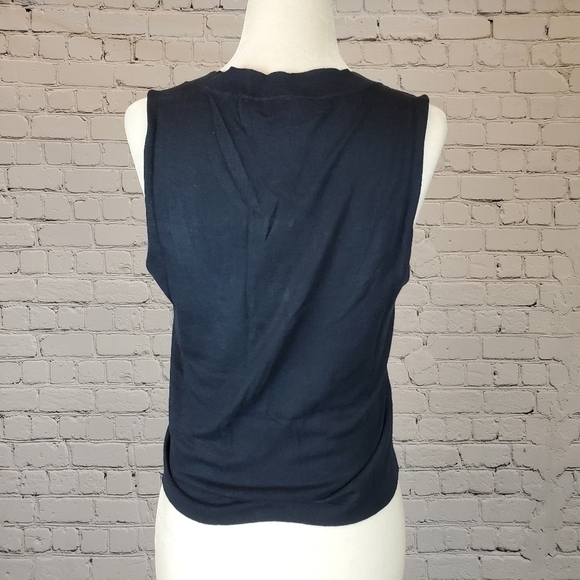 7 For All Mankind Vintage Scoop Tank Top Navy sz S - Picture 8 of 10